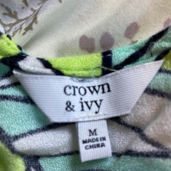 Crown & Ivy blue green mid-sleeve blouse - Picture 7 of 8